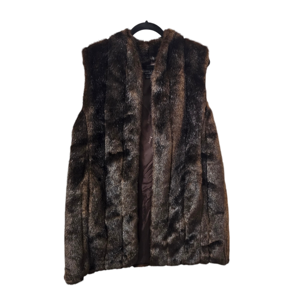 Fabulous Furs Brown Plush Vest